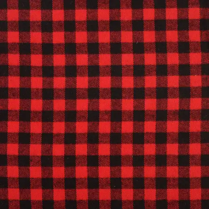 Nur Für Kurze Zeit Baumwollflanellgewebe mit zweifarbigen Karos in Schwarz und Rot
