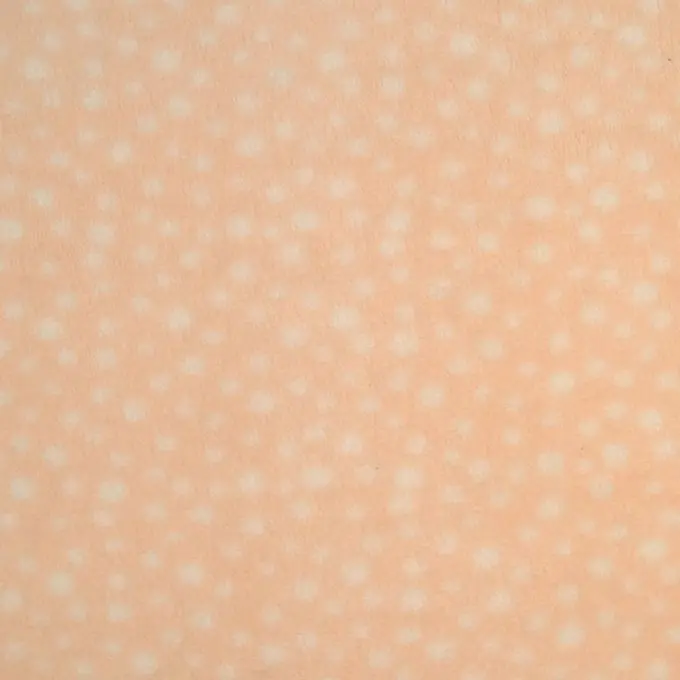 Kuschelstoff Rosa mit Ecrufarbenen Punkten, 150cm Breite Ausverkauf