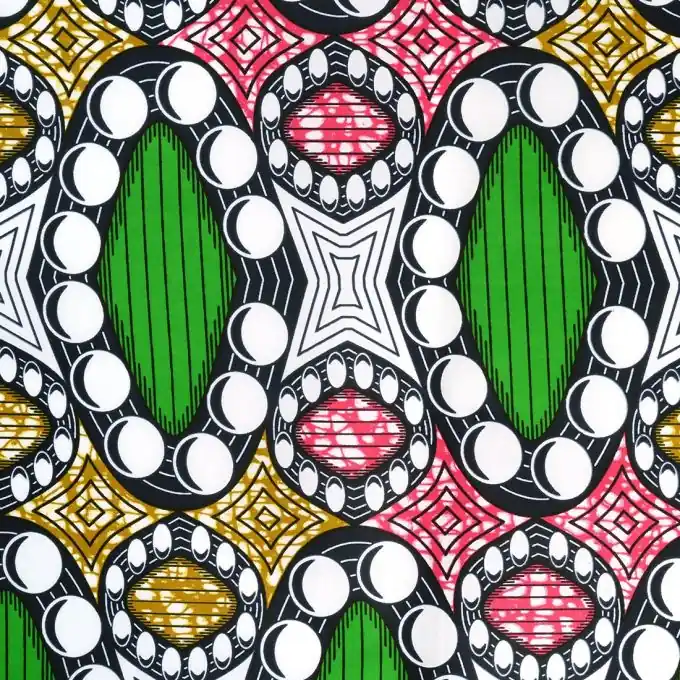 Mega-Angebot Mehrfarbiger Wax-Baumwollstoff mit Stern