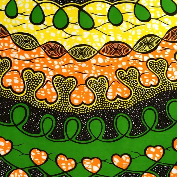 Wax Baumwolle Guirlande grün gelb Direktkauf