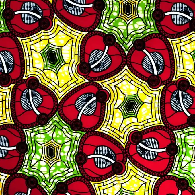 Wax-Baumwollgewebe mit rotem Dreiecksmuster Angebot