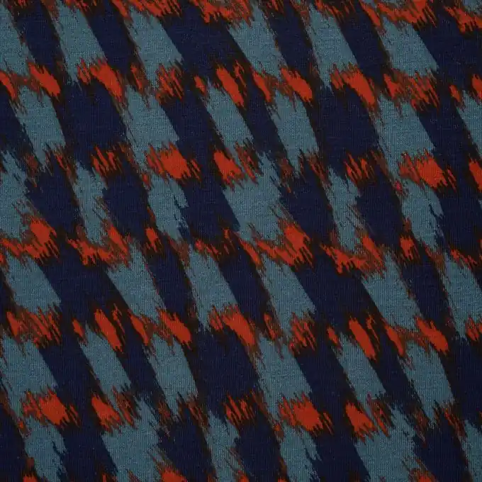 Schneller Versand Stoff Jersey Viskose Linna Morata Lillehammer Nebel und Rot