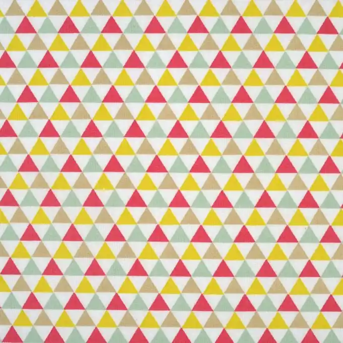 Baumwollstoff Rosa-Gelbe Dreiecke, 140cm Breite Markenware