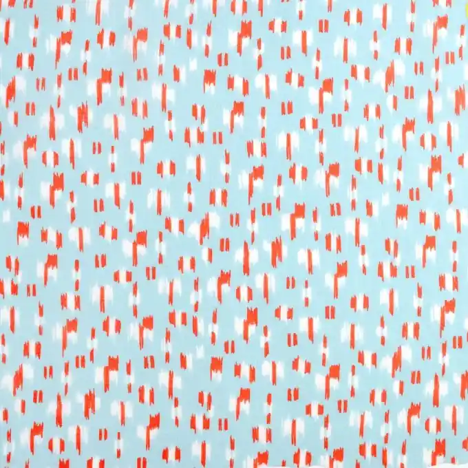 Voile-Stoff Flecken blau orange Echt