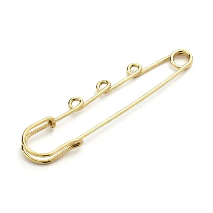Günstig Sicherheitsnadel Kilt, goldfarben mit Spiralen