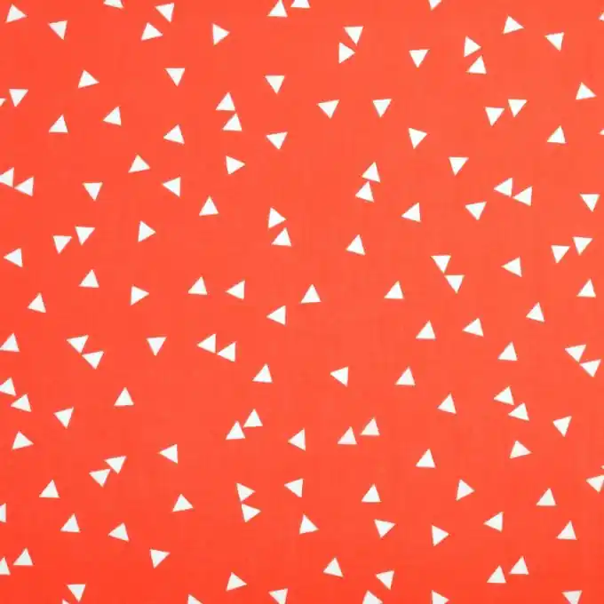Stoff aus korallenfarbenem Baumwollvoile mit Dreiecken Knallerangebot