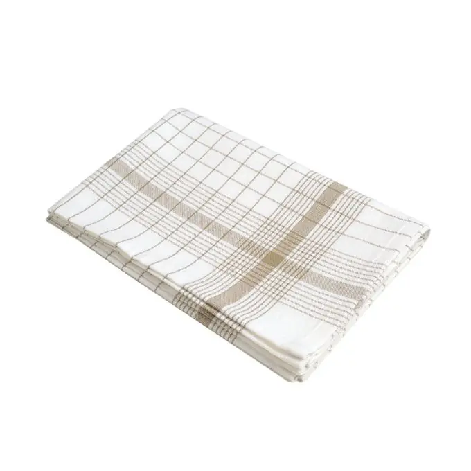 Weiß und flachsfarben kariertes Geschirrtuch Carole Nur Heute