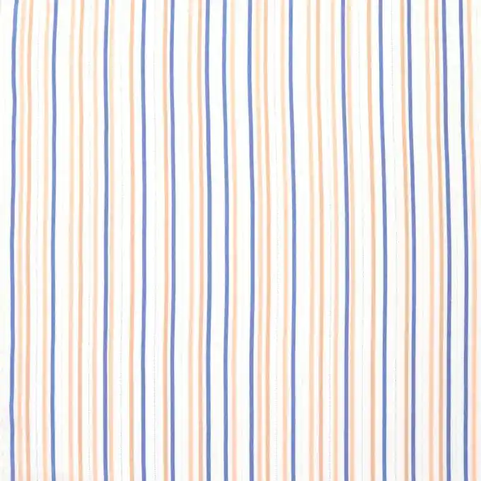 Stoff aus Viskose mit blauen und korallenfarbenen Linien Top-Qualität