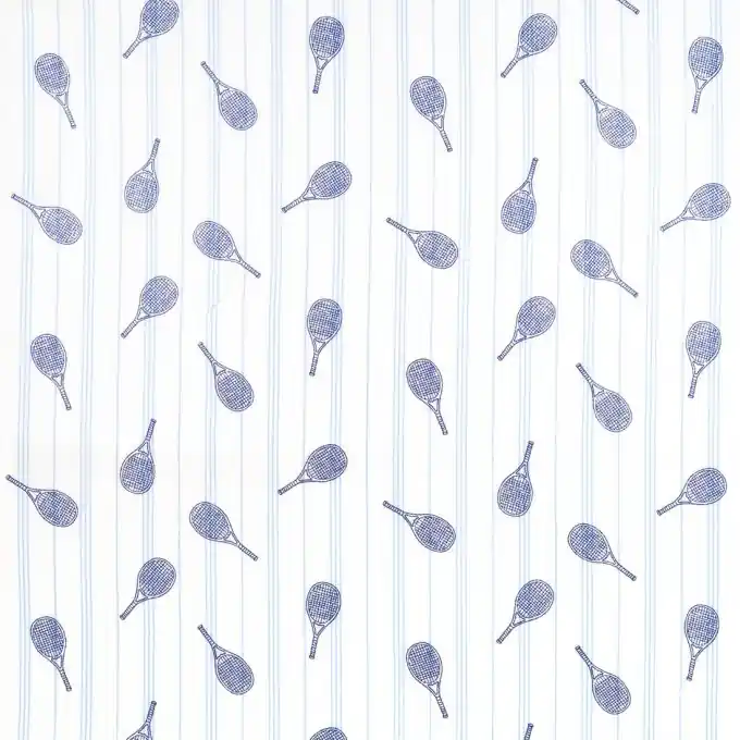 Stoff aus Viskose, blauer Tennisschläger Premium