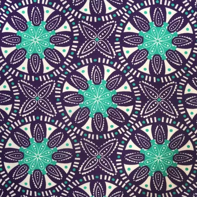 Popeline Wax Rosette violet blau Neue Kollektion