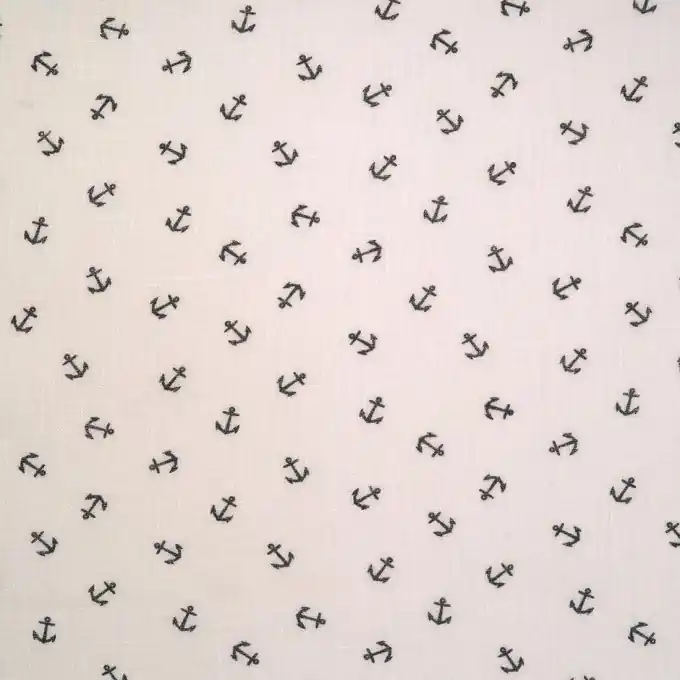 Leinenstoff Anker grau Großhandel