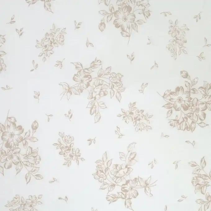 Kostenloser Rückversand Leinenstoff Blumen beige weiss