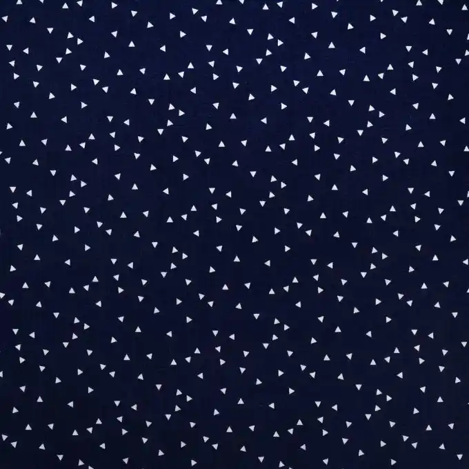 Popeline-Stoff Marineblau Dreiecke 148cm Breite Top-Angebot