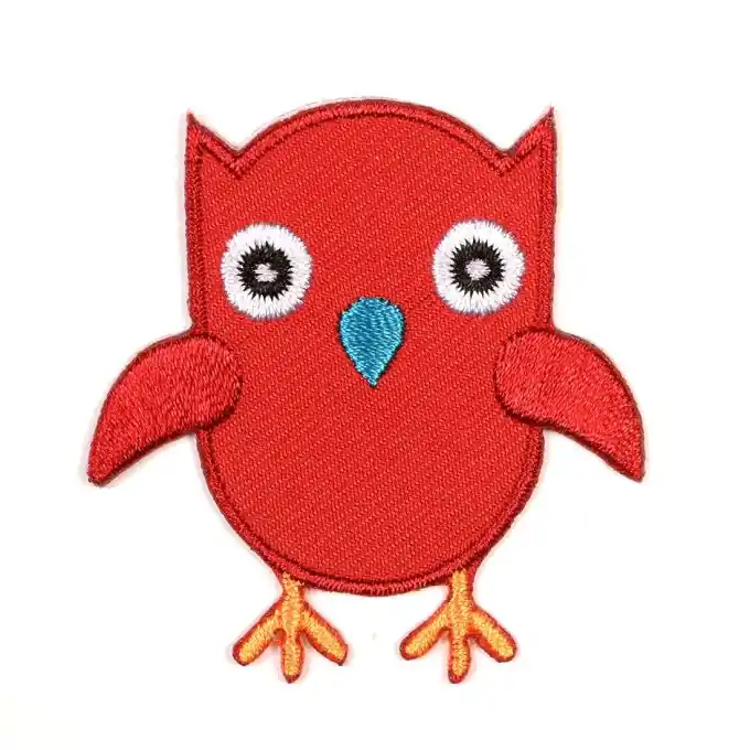 Bügelbild Eule rot Markenware