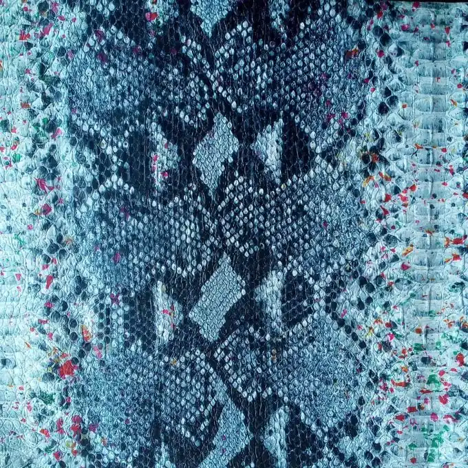 Kunstleder Schlangenhautimitat blau Günstig