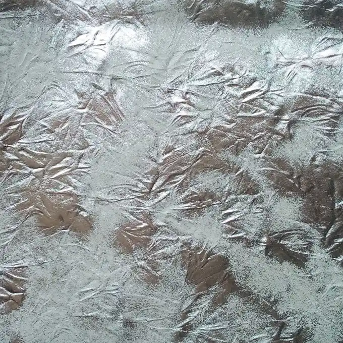 Echt Kunstleder Wrinkle weiss silberfarben