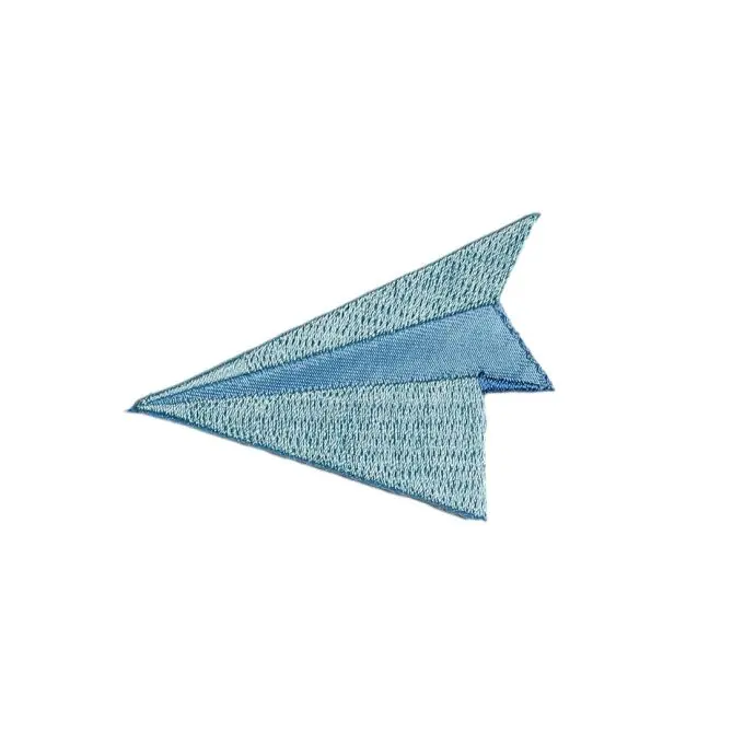 Markenprodukt Bügelbild Papier Flugzeug blau