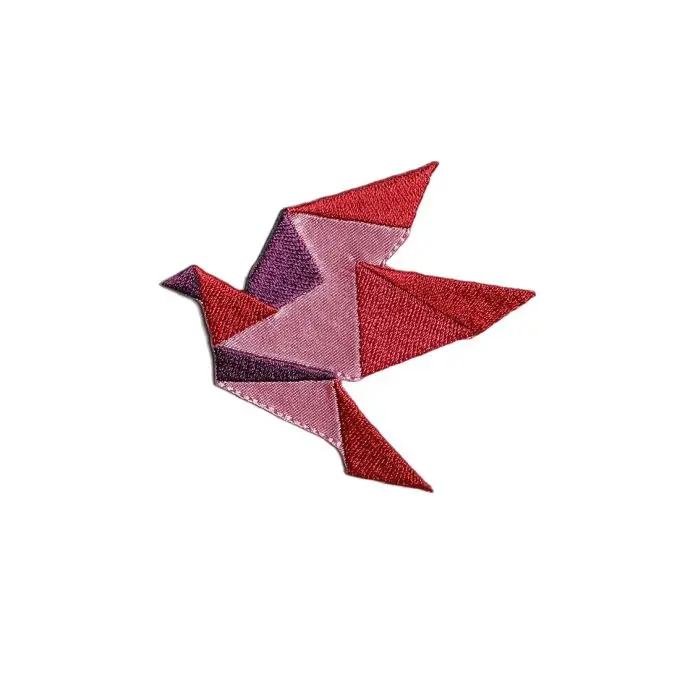 Angebot Thermoklebende Verzierung Origami-Vogel fuchsia