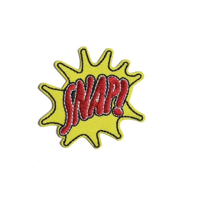 Bügelbild Snap rot gelb Ausverkauf