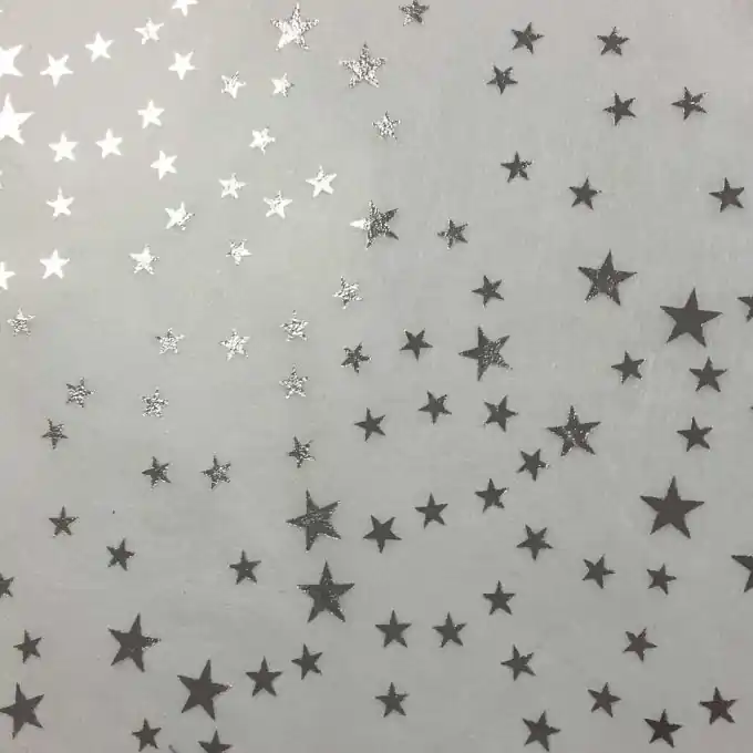 Preisknaller Vliesstoff mit silbernen Sternen