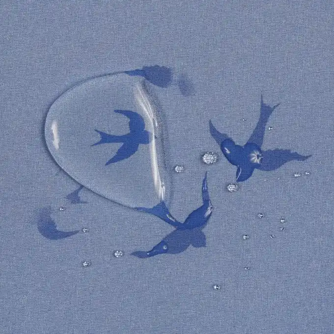 Softshell-Stoff Magique Blau mit Vögeln 145cm Breite Abverkauf