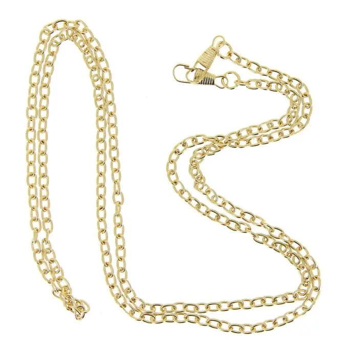 Vergoldete Kette mit Karabinerhaken 60 cm Echt