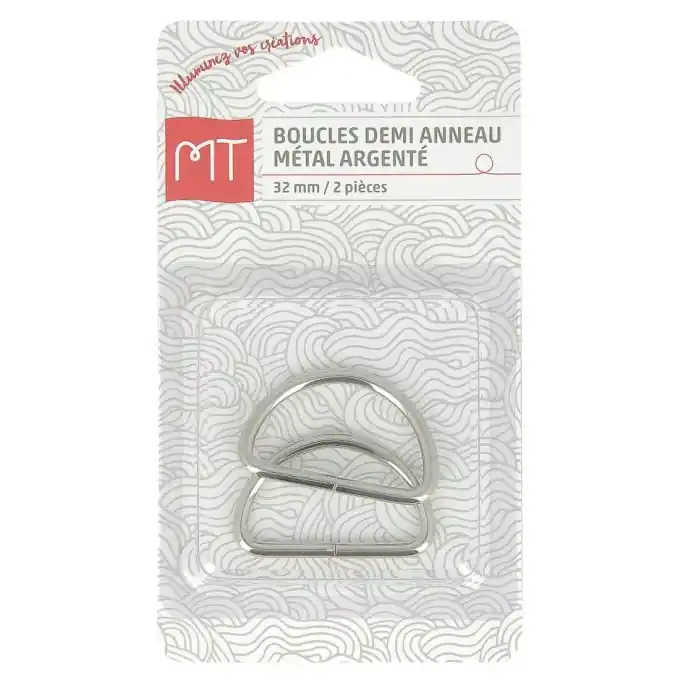 Kostenloser Rückversand Silberne Halbringschnallen 32 mm