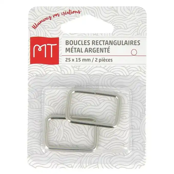 Jetzt Bestellen Rechteckige Schnallen in Silber 25 mm