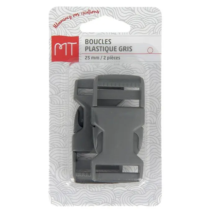 Kracherpreis Graue Schnellverschlussschnallen aus Kunststoff 25 mm