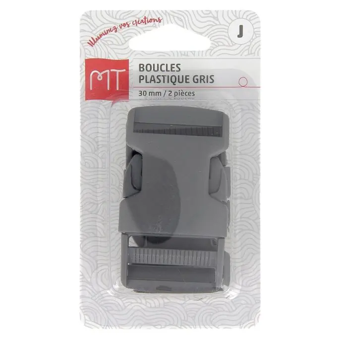 Graue Schnellverschlussschnallen aus Kunststoff 30 mm Bestpreis