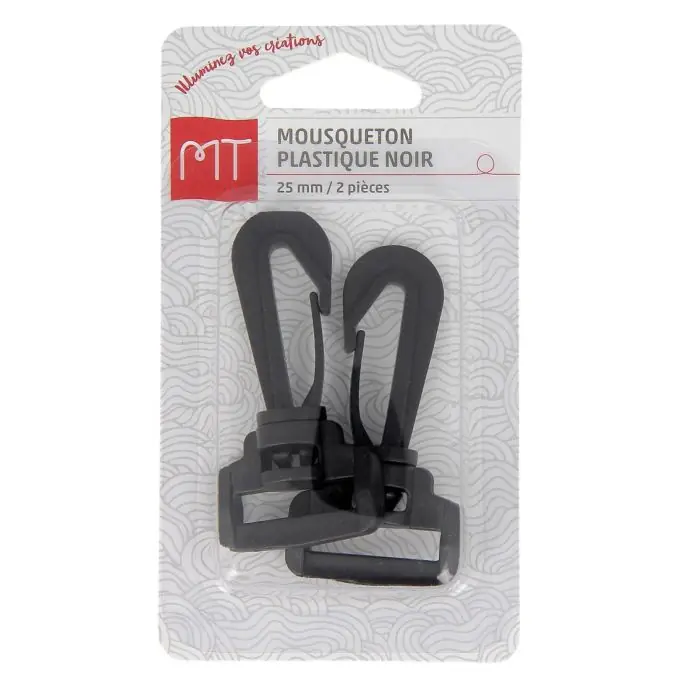 Sonderaktion Schwarze Karabinerhaken aus Plastik 25 mm