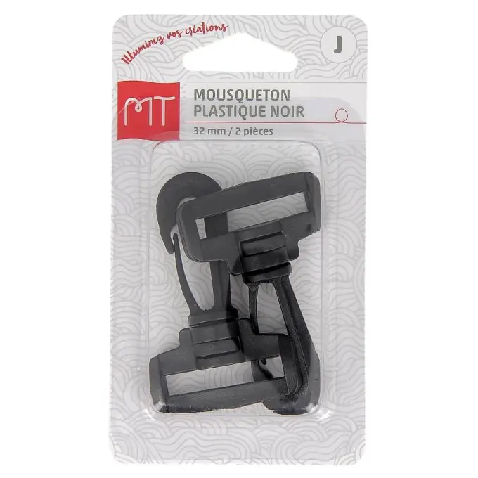 Top-Qualität Schwarze Karabinerhaken aus Plastik 32 mm