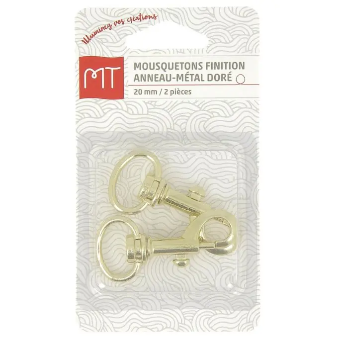 Goldener Karabinerhaken mit Ringende 20 mm Top-Preis