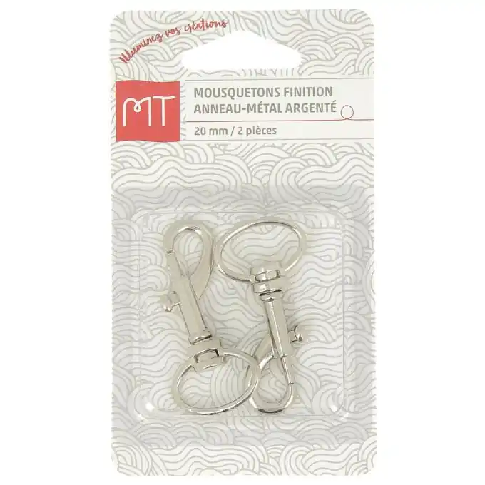 Heißes Angebot Silberner Karabinerhaken mit Ringende 20 mm