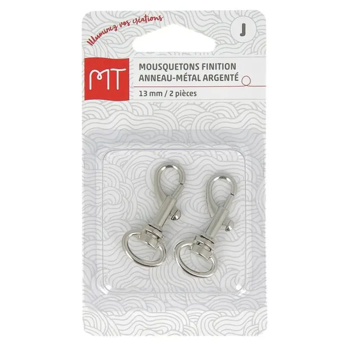 Silberner Karabinerhaken mit Ringende 13 mm Schneller Versand