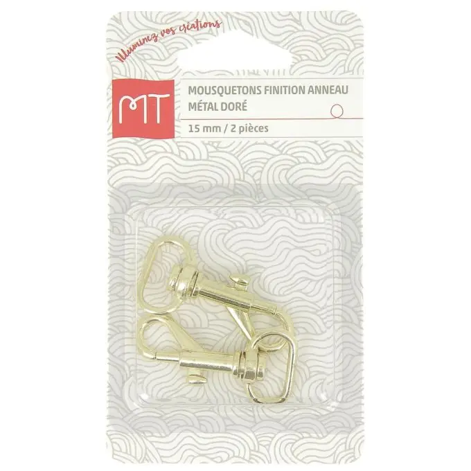 Top-Qualität Goldener Karabinerhaken mit Ringende 15 mm