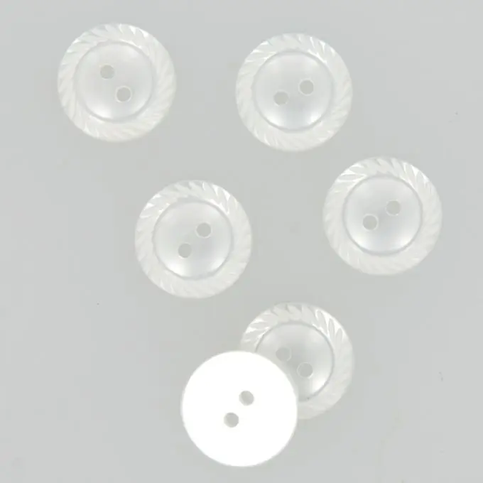 Nur Für Kurze Zeit Knöpfe mit ziselierten Rändern weiß 19 mm