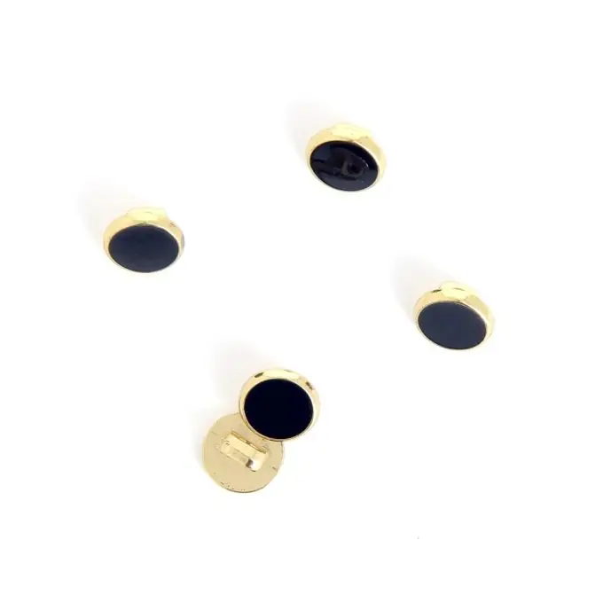 Kracherpreis Knöpfe mit Stiel marineblau goldene Kontur 11 mm