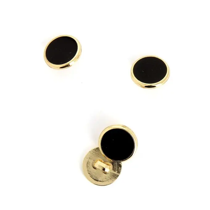 Knöpfe mit Stiel schwarz goldene Kontur 15 mm Jetzt Zugreifen