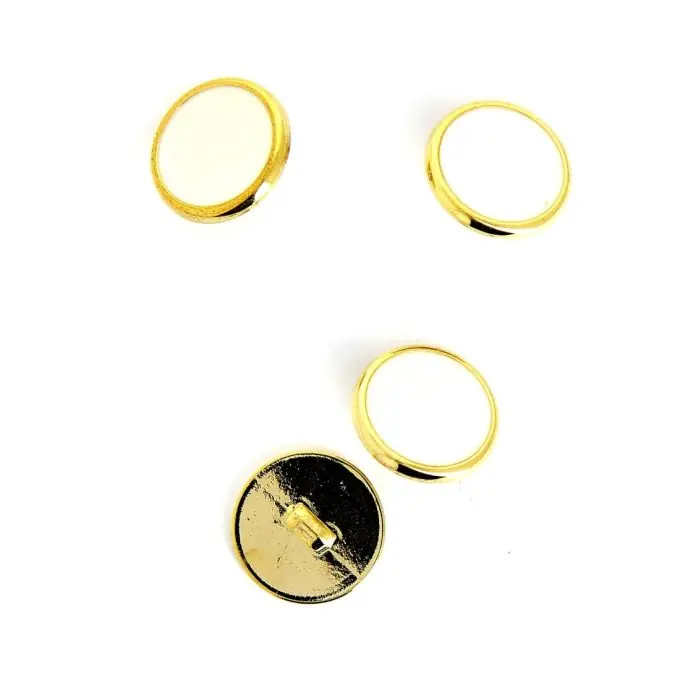 Knöpfe mit Stiel weiß goldene Kontur 18 mm Direktkauf