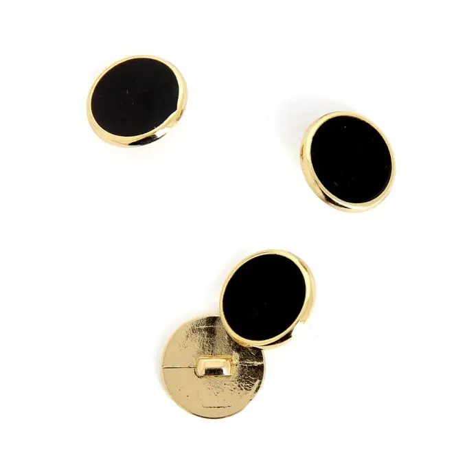 Wochenendangebot Knöpfe mit Stiel schwarz goldene Kontur 18 mm