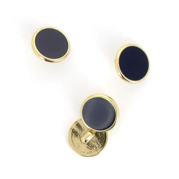 Knöpfe mit Stiel marineblau goldene Kontur 18 mm Kracherpreis