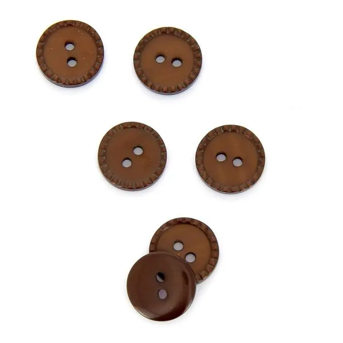 Begrenztes Angebot Knöpfe mit punktierten Rändern dunkelbraun 15 mm