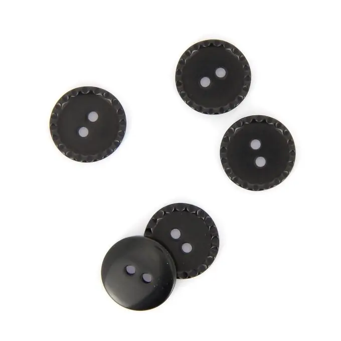 Knöpfe mit punktierten Rändern schwarz 18 mm Im Trend