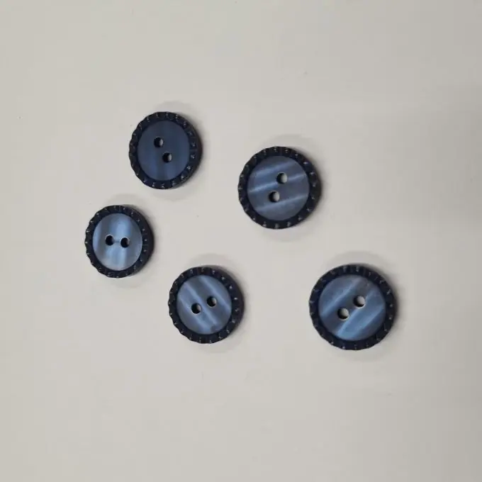 Nur Heute Knöpfe mit punktierten Rändern marineblau 18 mm