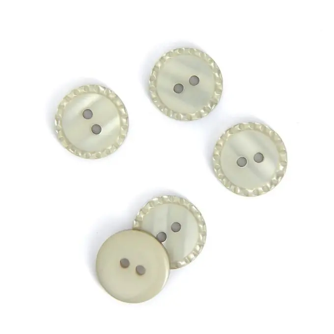 Wochenendangebot Knöpfe mit punktierten Rändern hellgrau 18 mm