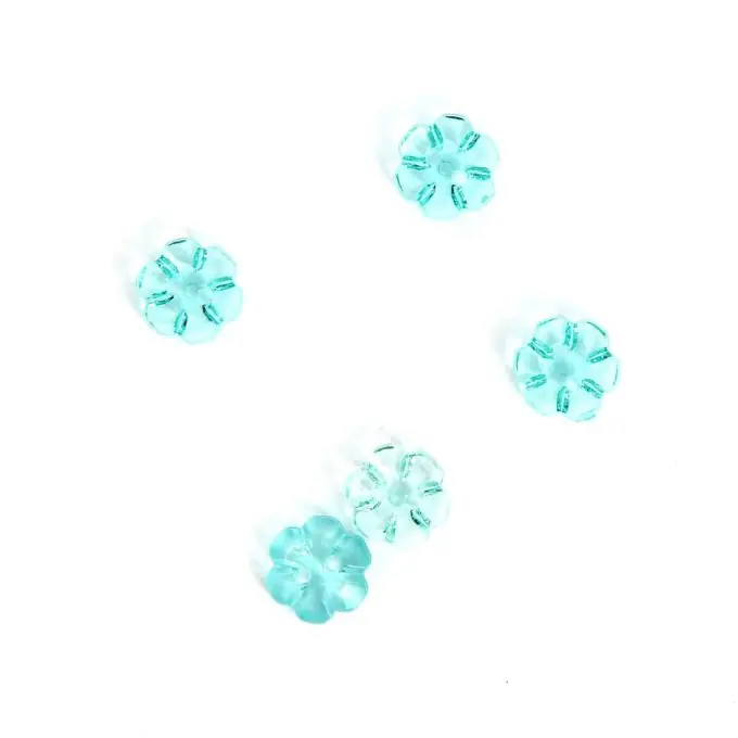 Billig Knöpfe in Blumenform türkis 11 mm