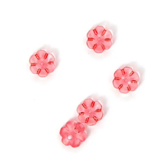 Knöpfe in Blumenform dunkelrosa 13 mm Zertifiziert