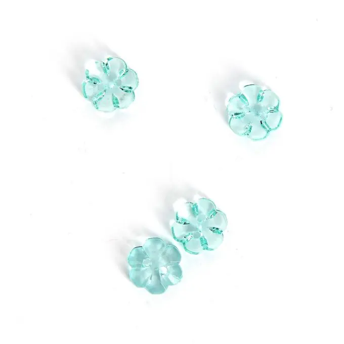 Knöpfe in Blumenform türkis 13 mm Knallerangebot