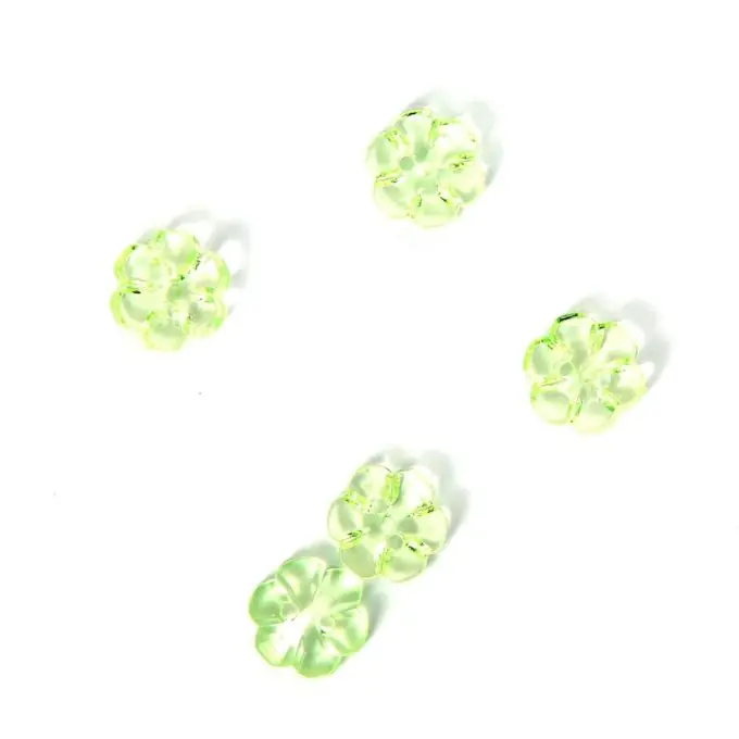 Knöpfe in Blumenform grün 13 mm Abverkauf